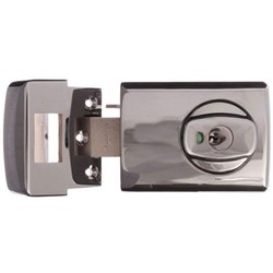 Lockwood 001 Double Cylinder Deadlatch with Knob and Timber Frame Strike in Chrome Plate - 001-1K1CP