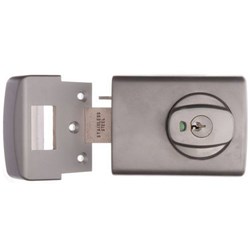 Lockwood 001 Double Cylinder Deadlatch with Knob and Timber Frame Strike in Satin Chrome - 001-1K1SC