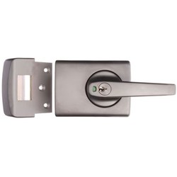 Lockwood 001 Double Cylinder Deadlatch with Lever and Timber Frame Strike in Satin Chrome - 001-1L1SC
