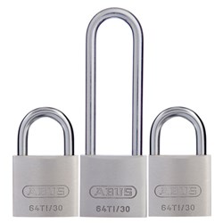ABUS P/LOCK 64TI/30 DP Pkt=3 with 1xLONG SHACKLE