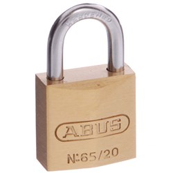 ABUS 65 Series Premium Padlock with 20mm Brass Body and 11.5mm Hardened Steel Shackle KA 204 - 6520KA4