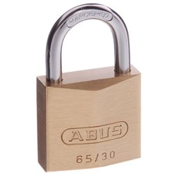 ABUS 65 Series Premium Padlock with 30mm Brass Body and 17mm Hardened Steel Shackle KA 6304 - 6530KA14