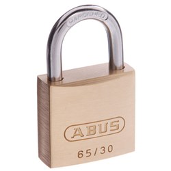 ABUS 65 Series Premium Padlock with 30mm Brass Body and 17mm Hardened Steel Shackle KA 302 - 6530KA2