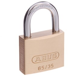 ABUS 65 Series Premium Padlock with 35mm Brass Body and 19mm Hardened Steel Shackle KA 351 - 6535KA1