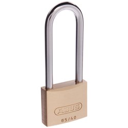 ABUS 65 Series Premium Padlock with 40mm Brass Body and 63mm Hardened Steel Shackle KA 401 - 6540HB63KA1