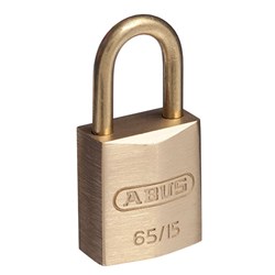 ABUS 65 Series Premium Padlock with 15mm Brass Body and 20mm Brass Shackle KD - 65MB15