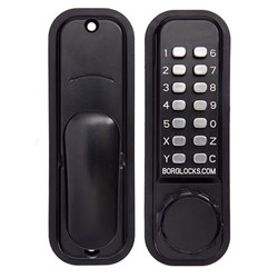 Borg Mechanical Digital Door Lock with Knob and Holdback Marine Grade Black - BL2601MGPRO