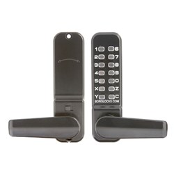 Borg Mechanical Digital Door Lock with Lever and Holdback Marine Grade Black - BL4401MGPRO