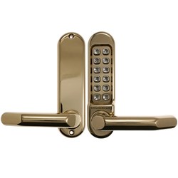 Borg Mechanical Digital Door Lock with Lever and 8mm Spindles Polished Brass - BL5001PB