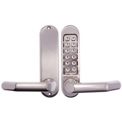 Borg Mechanical Digital Door Lock with Lever and 8mm Spindles Satin Stainless - BL5001SS