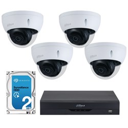 DAHUA 4 Channel Camera Kit, includes NVR2104HSPI2, 4x HDBW3541EAS Cameras and 2TB Hard Disk Drive