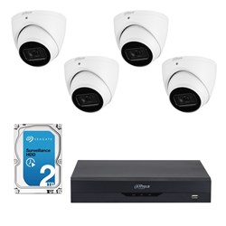 DAHUA 4 Channel Camera Kit, includes NVR2104HSPI2, 4x HDW3666EMPS Cameras and 2TB Hard Disk Drive