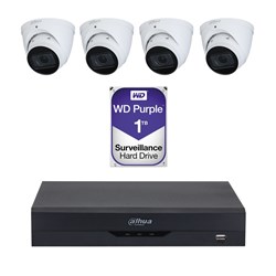 DAHUA 4 Channel Camera Kit, includes NVR2104HSPI2, 4x HDBW2531ESS2 Cameras and 1TB Hard Disk Drive