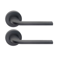 Dormakaba Furniture Vision Round Rose Pair with 1 Lever Black - 8300/1BLK