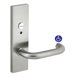 Dormakaba Furniture Square End Plate Concealed Fix with Privacy Indicator Emergency Turn and Noosa Lever LH SSS - 6649/30GL SSSS