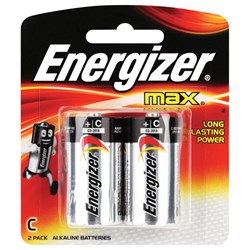 Energizer C 1.5V Alkaline Battery Standard Blister Pack of 2 - E000040400