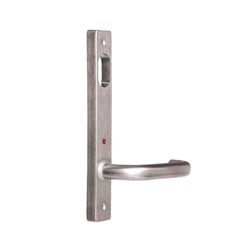 Lockwood Furniture Narrow Square End Plate Visible Fix with Cylinder Hole 70 Lever and LED Satin Chrome - 4920/70SC