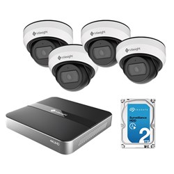 Milesight 4 Channel Camera Kit, includes MSN1004UPCS, 4x 5MP MSC5375PD Cameras and 2TB Hard Disk Drive