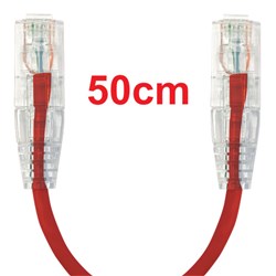 Neptune Cat6 Ultra-Thin Patch Lead, 50cm, Red