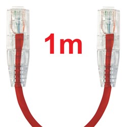 Neptune Cat6 Ultra-Thin Patch Lead, 1m, Red