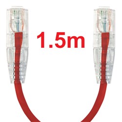 Neptune Cat6 Ultra-Thin Patch Lead, 1.5m, Red