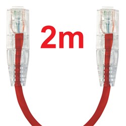 Neptune Cat6 Ultra-Thin Patch Lead, 2m, Red