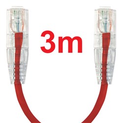 Neptune Cat6 Ultra-Thin Patch Lead, 3m, Red