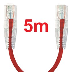 Neptune Cat6 Ultra-Thin Patch Lead, 5m, Red