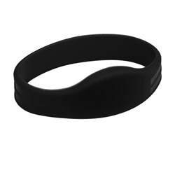 Neptune Silicone Wristband, EM Format, T5577, Black, Medium