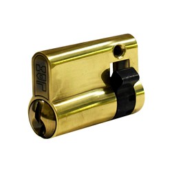 PROTECTOR Euro Half Cylinder LW4 Profile KA with 2 Keys Fixed Cam Polished Brass 35mm - PCS35-5P-KA-PB