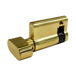 PROTECTOR Euro Half Cylinder Turn Polished Brass 35mm - PT35-PBL