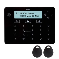 RISCO Elegant Keypad, Black, includes 2 Prox Tags, suits LightSYS+ and LightSYS2 (RPKELPB0000A)