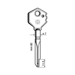 Silca XY4P Key Blank for Yale Cars and Safe Doors Plastic Head