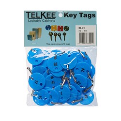 TELKEE NUMBERED KEY TAGS 1-50 BLUE ROUND