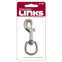 Lucky Line Tough Links Slide Bolt Snap with Swivel Eye 87mm in SS - A720C