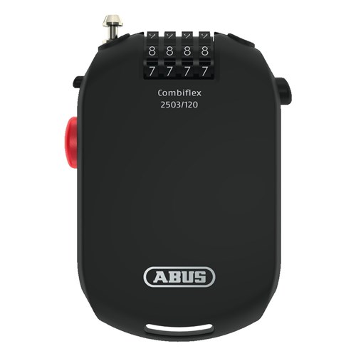 ABUS Combiflex 2503/120 Combination Cable Lock with Adjustable Retractable Cable in Black Display Box