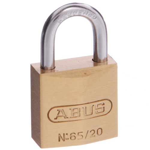 ABUS 65 Series Premium Padlock with 20mm Brass Body and 11.5mm Hardened Steel Shackle KD - 6520