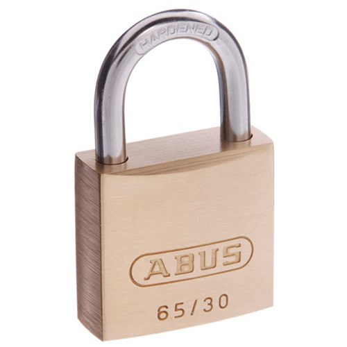 ABUS 65 Series Premium Padlock with 30mm Brass Body and 17mm Hardened Steel Shackle KA 304 - 6530KA4