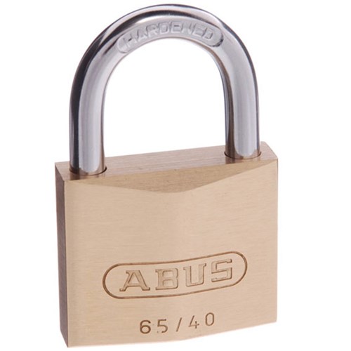 ABUS 65 Series Premium Padlock with 40mm Brass Body and 63mm Hardened Steel Shackle KA 401 - 6540KA1