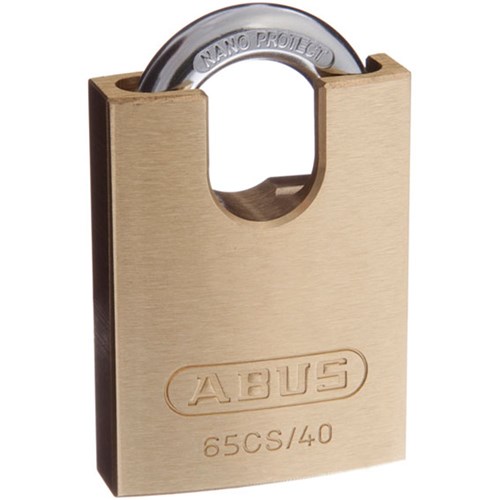 ABUS 65 Series Premium Padlock with 40mm Brass Body and 18mm Concealed Hardened Steel Shackle KA 6401 - 65CS40KA11