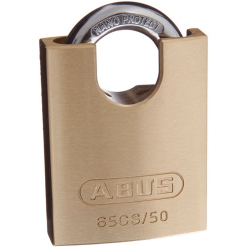 ABUS 65 Series Premium Padlock with 50mm Brass Body and 20.5mm Concealed Hardened Steel Shackle KA 6502 - 65CS50KA12