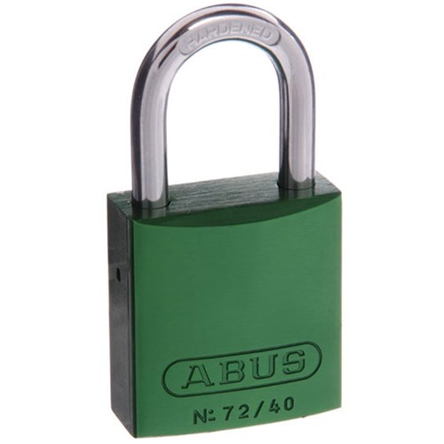 ABUS 72 Series Compact Rekeyable Padlock with 40mm aluminium body and 25mm steel shackle KA Green - 7240GRNKA2