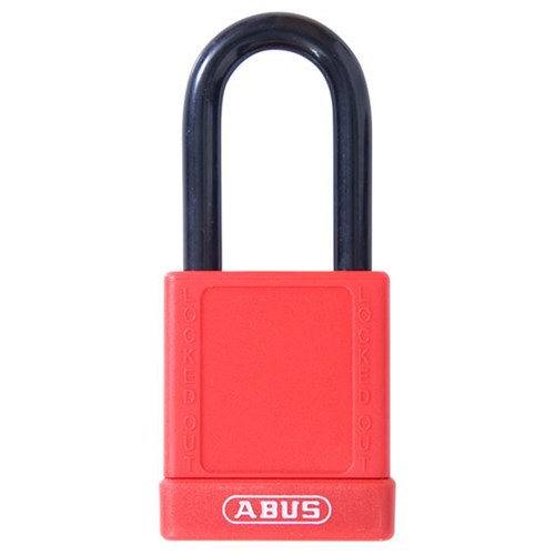 ABUS 74 Series Safety Padlock with 40mm covered brass body and 38mm plastic coated steel shackle KA - 7440REDKA2