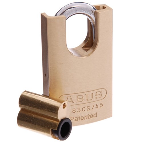 ABUS 83 Series Premium Rekeyable Padlock with 45mm Brass Body and 25mm Concealed Hardened Steel Shackle Less Plug - 83CS45NLP