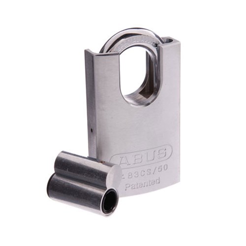 ABUS 83 Series Premium Rekeyable Padlock with 50mm Brass Body and 25mm Concealed Hardened Steel Shackle Less Plug - 83CS50NLP