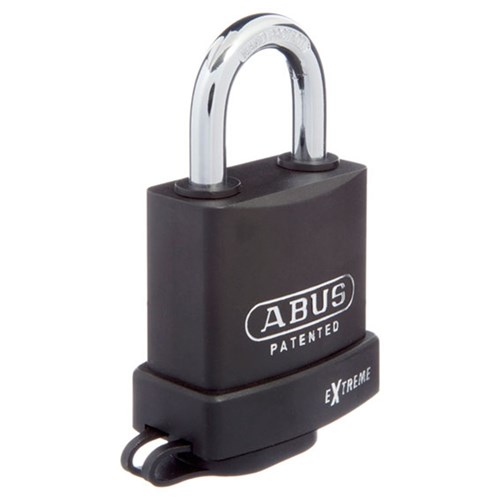 ABUS Extreme Series Premium Weatherproof Rekeyable Padlock with 53mm Black Covered Hardened Steel Body and 25mm Hardened Steel Shackle KA 4301 - 83WP53NKA1