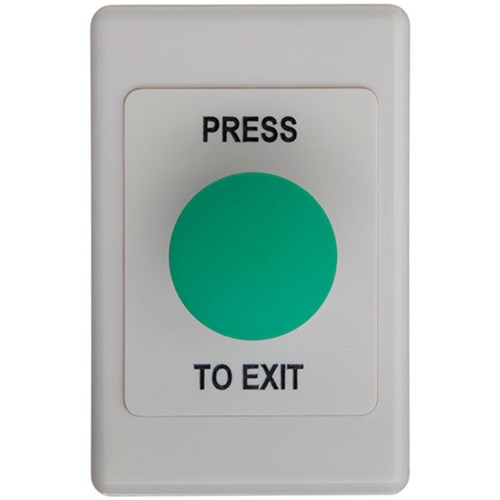 Neptune Press to Exit Green Mushroom Button with White GPO Faceplate - ACTN2BMG