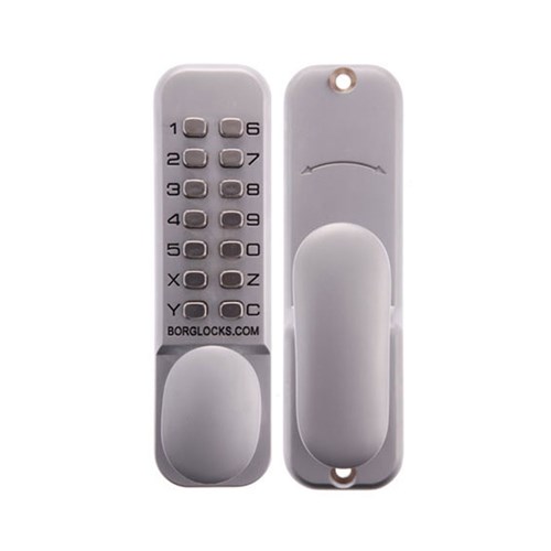 Borg Mechanical Digital Door Lock with Knob and 28mm Mortice Latch Satin Chrome - BL2002SC