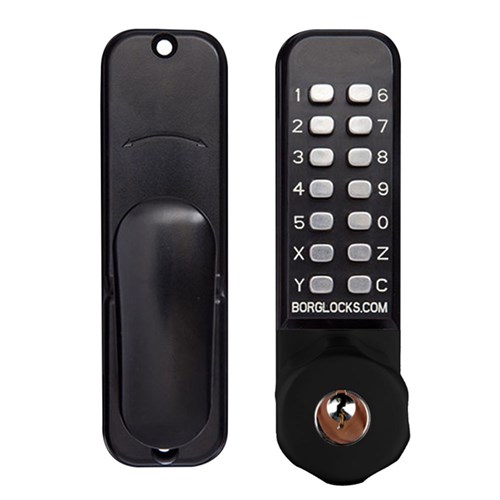 BORG DIGITAL LOCK KNOB KEY O/R M/GRADE PRO BLK FINISH