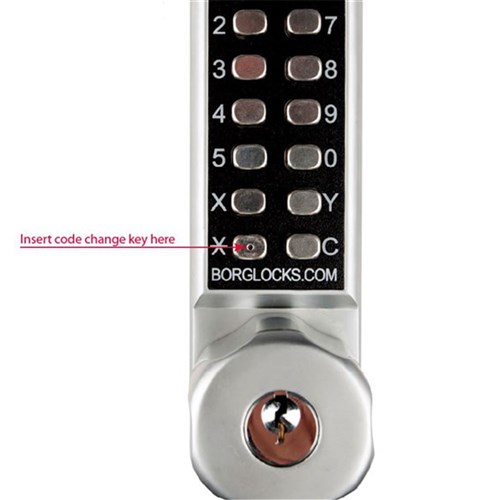 BORG DIGITAL LOCK 2702 SC KNOB H/BACK KEY O/RIDE  28MM LATCH ECP